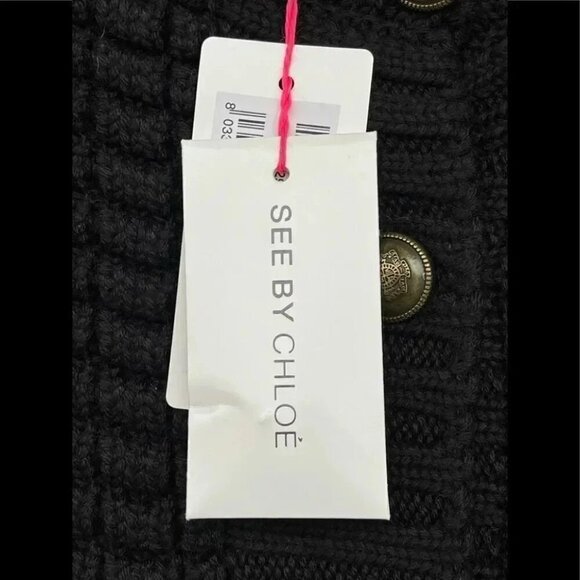 see by Chloe virgin wool poncho sweater size 8 - Picture 5 of 14